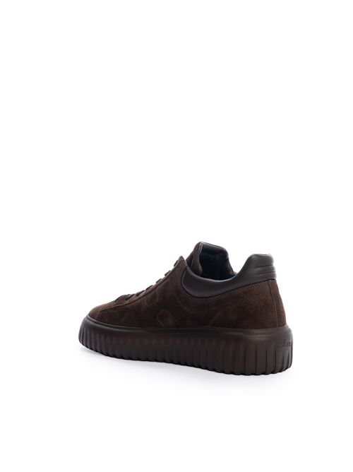 Sneakers H-Stripes in suede marrone HOGAN | HXM6450FC6T PJQ0UV2